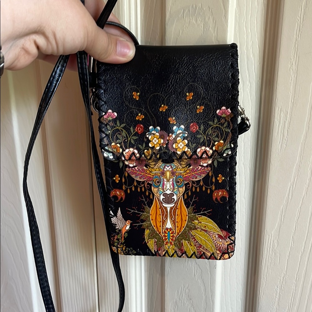 Floral Black Crossbody Bag